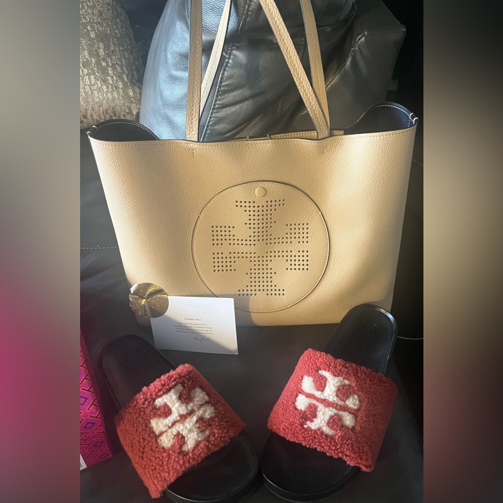 ‼️”TORY BURCH” BAG & SLIDE BUNDLE‼️